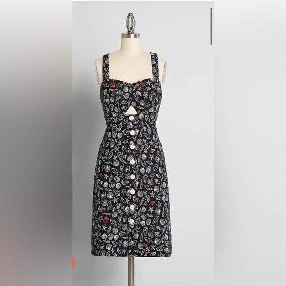 NWT ModCloth Seashore Spectacular Fit and Flare Dress 4 nautical beach summer - Picture 1 of 11